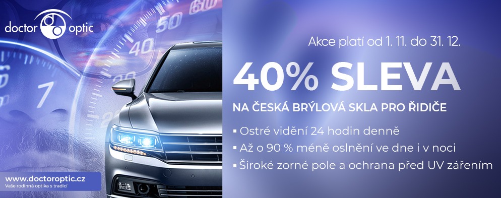 -40 % na speciální brýlová skla pro řidiče -40 % na speciální brýlová skla pro řidiče