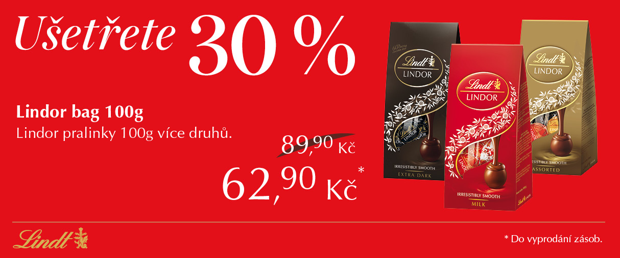 Ušetřete 30% při nákupu Lindor pralinek Ušetřete 30% při nákupu Lindor pralinek