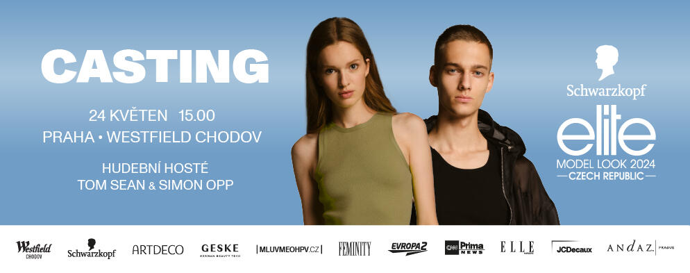 CASTING NEJPRESTIŽNĚJŠÍ MODELINGOVÉ SOUTĚŽE SCHWARZKOPF ELITE MODEL LOOK SE 24.5. KONÁ VE Westfield Chodov.