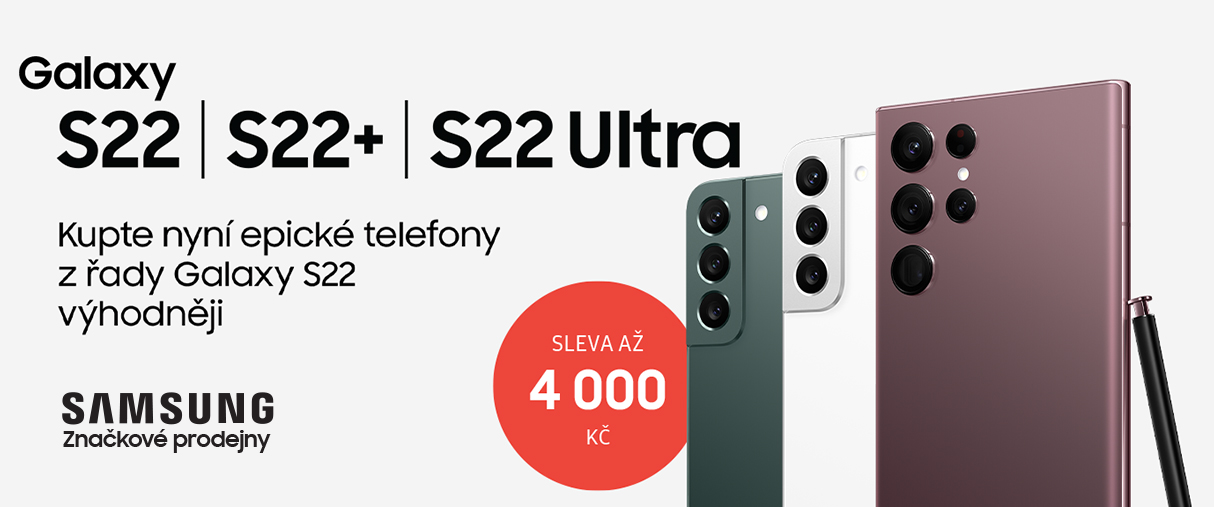 Telefony řady Galaxy S22 v prodejně Samsung nyní ještě výhodněji! Telefony řady Galaxy S22 v prodejně Samsung nyní ještě výhodněji!