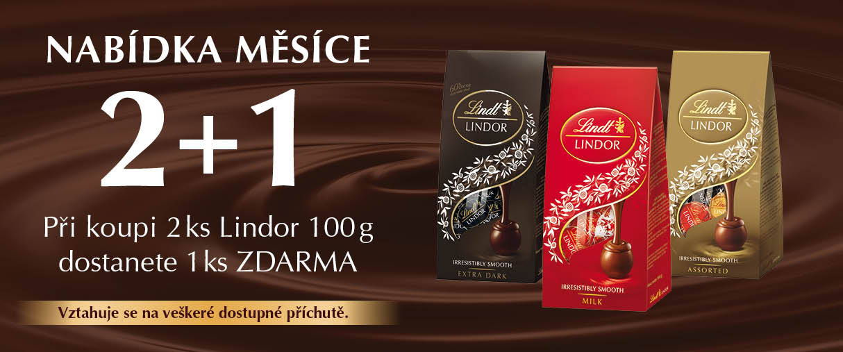 Lindor 100g v nabídce 2+1 zdarma Lindor 100g v nabídce 2+1 zdarma