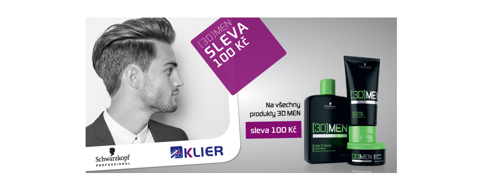 SCHWARZKOPF 3D MEN SE SLEVOU 100,- SCHWARZKOPF 3D MEN SE SLEVOU 100,-