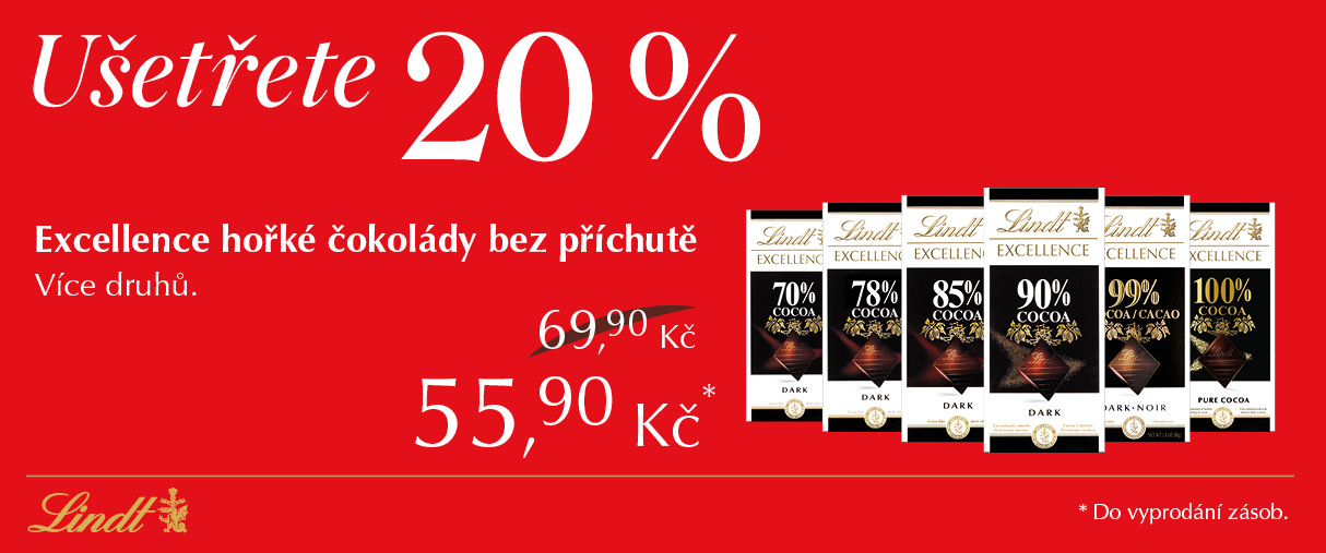 Sleva 20% na hořké čokolády Excellence Sleva 20% na hořké čokolády Excellence