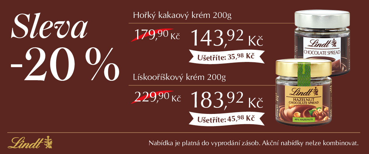 Lindt krémy se slevou 20% Lindt krémy se slevou 20%