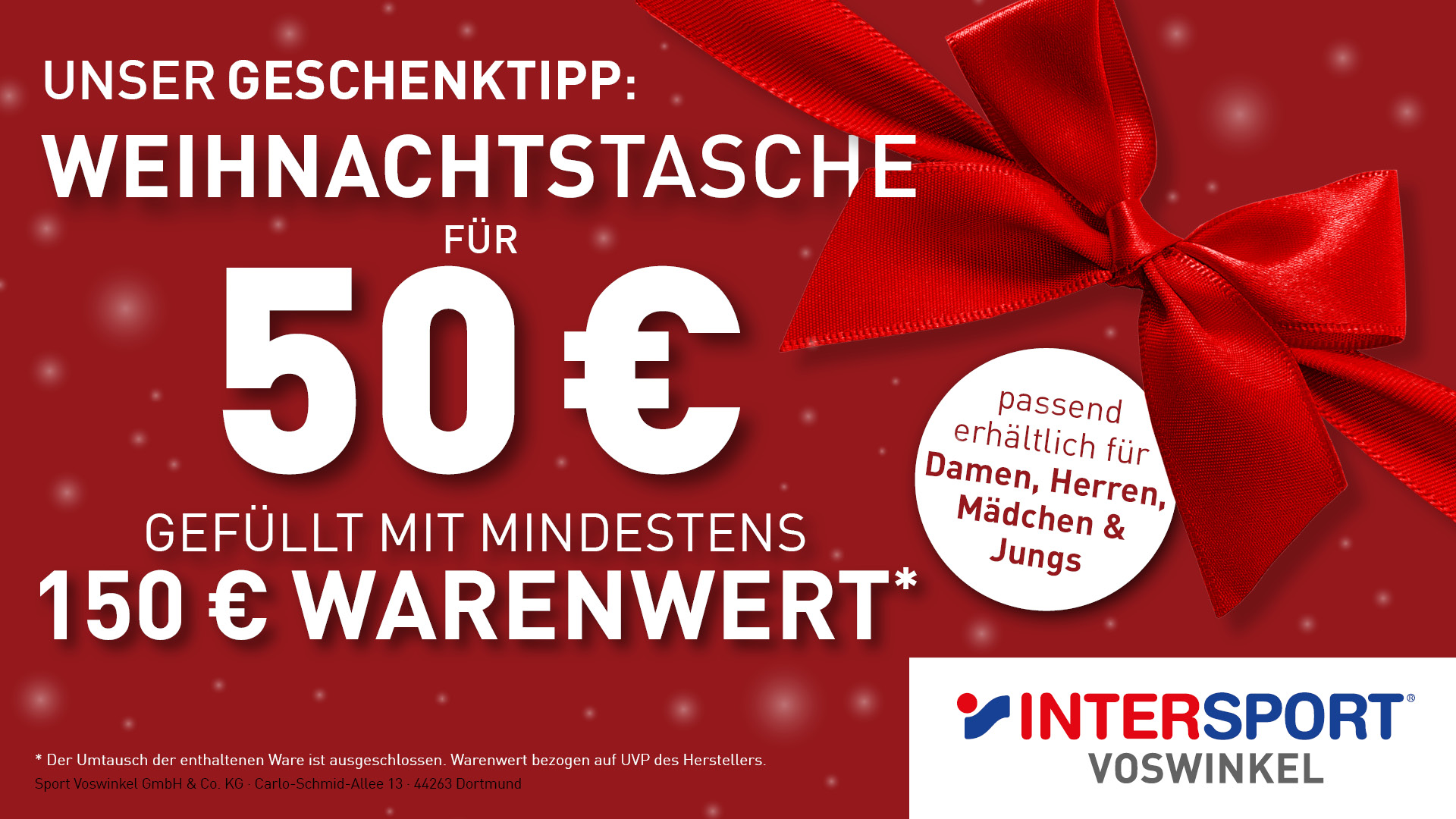 Aktion Weihnachtstasche bei INTERSPORT Voswinkel Aktion Weihnachtstasche bei INTERSPORT Voswinkel