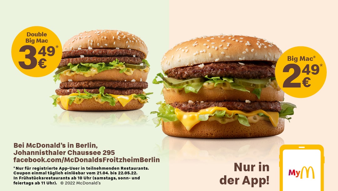 Angebot für Double Big Mac & Big Mac! Angebot für Double Big Mac & Big Mac!