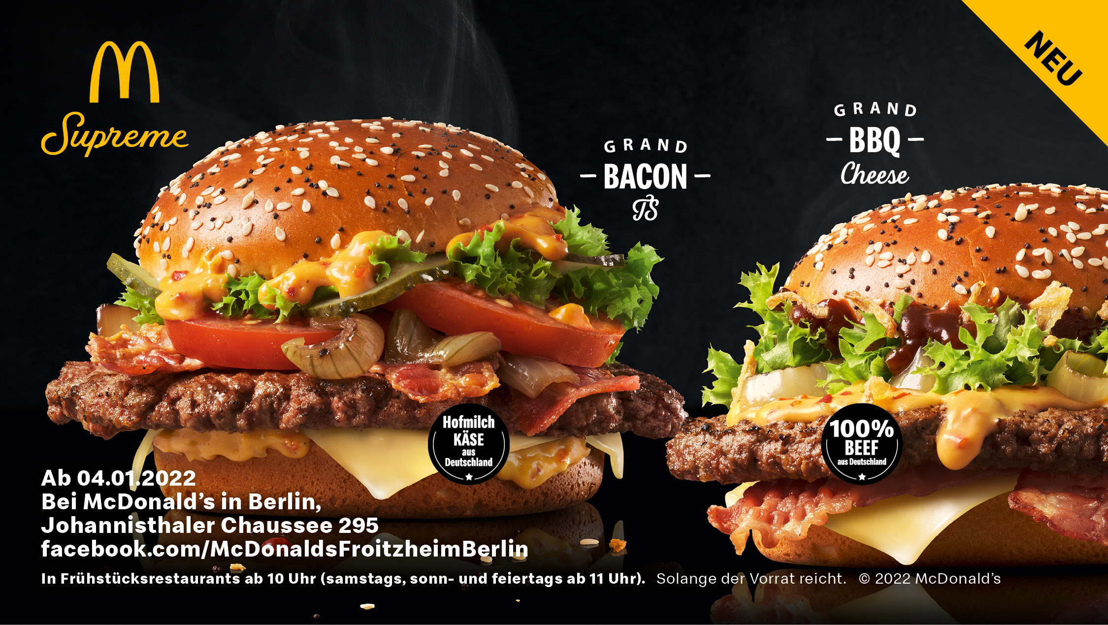 McDonalds: Supreme Grand Bacon Ts und Supreme Grand BBQ Cheese McDonalds: Supreme Grand Bacon Ts und Supreme Grand BBQ Cheese