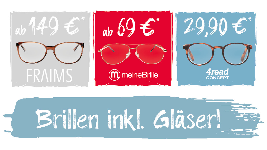 Modische Brillen zum Komplettpreis! Modische Brillen zum Komplettpreis!