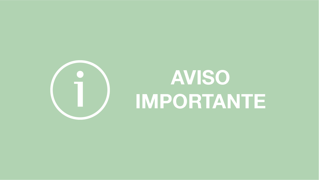Aviso importante Aviso importante