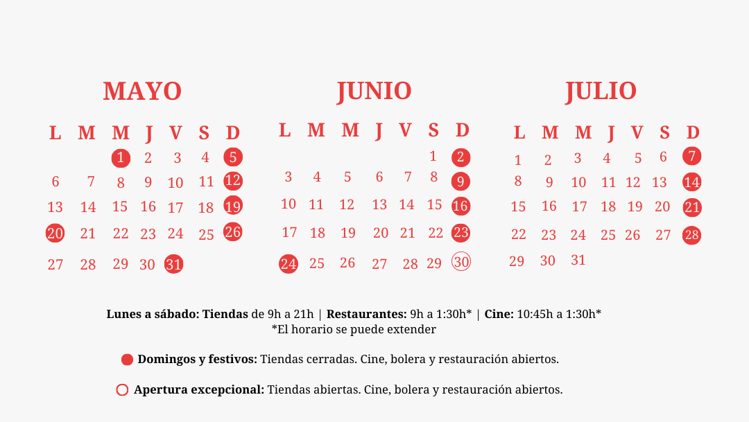 Nuestros horarios