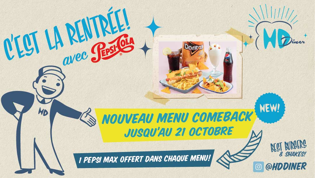 Nouveau menu Comeback HD DINER Nouveau menu Comeback HD DINER