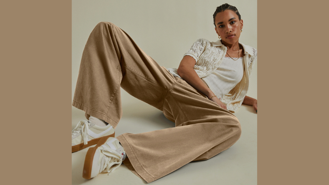 Safari pleated wideleg trouser