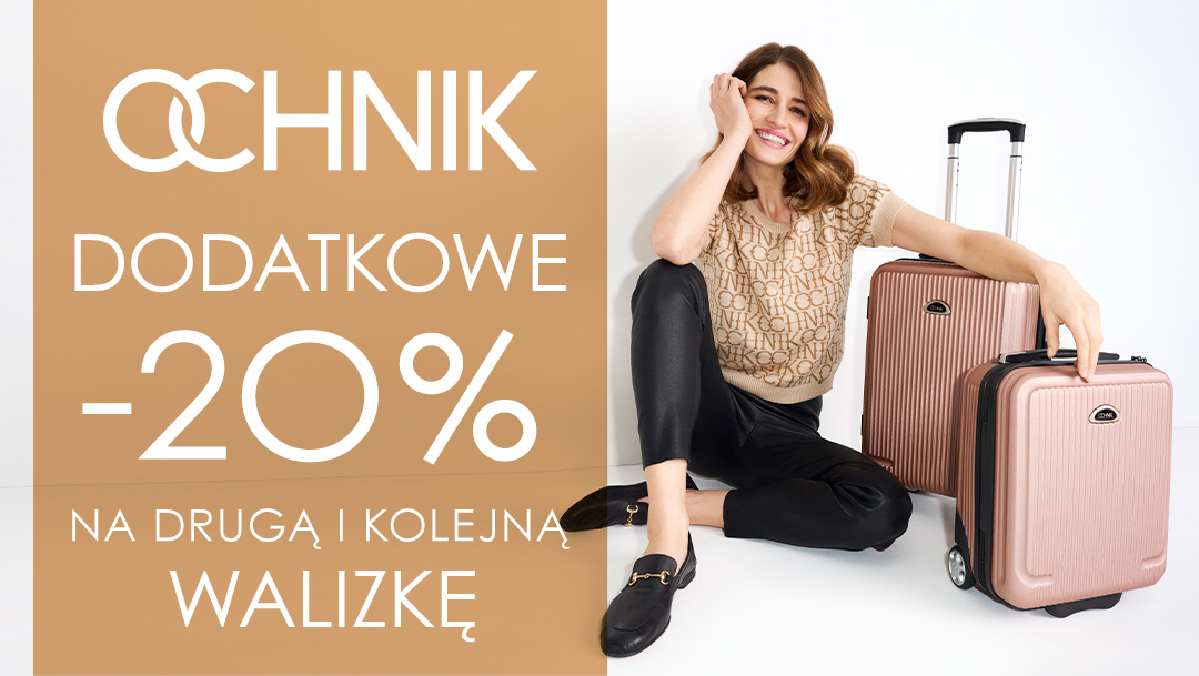 DODATKOWE -20% NA DRUGĄ I KAŻDĄ KOLEJNĄ WALIZKĘ! DODATKOWE -20% NA DRUGĄ I KAŻDĄ KOLEJNĄ WALIZKĘ!