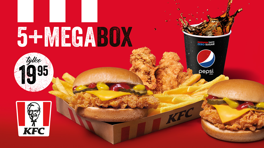 5+MEGA BOX tylko 19,95 zł w KFC 5+MEGA BOX tylko 19,95 zł w KFC