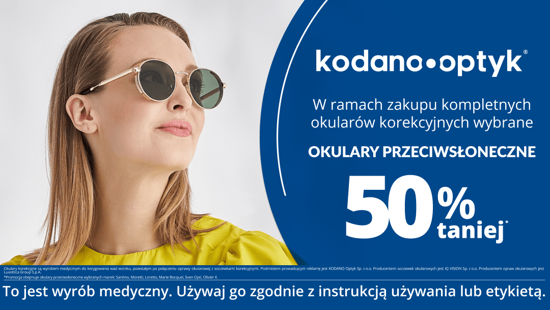 Wybrane okulary przeciwsłoneczne 50% taniej!