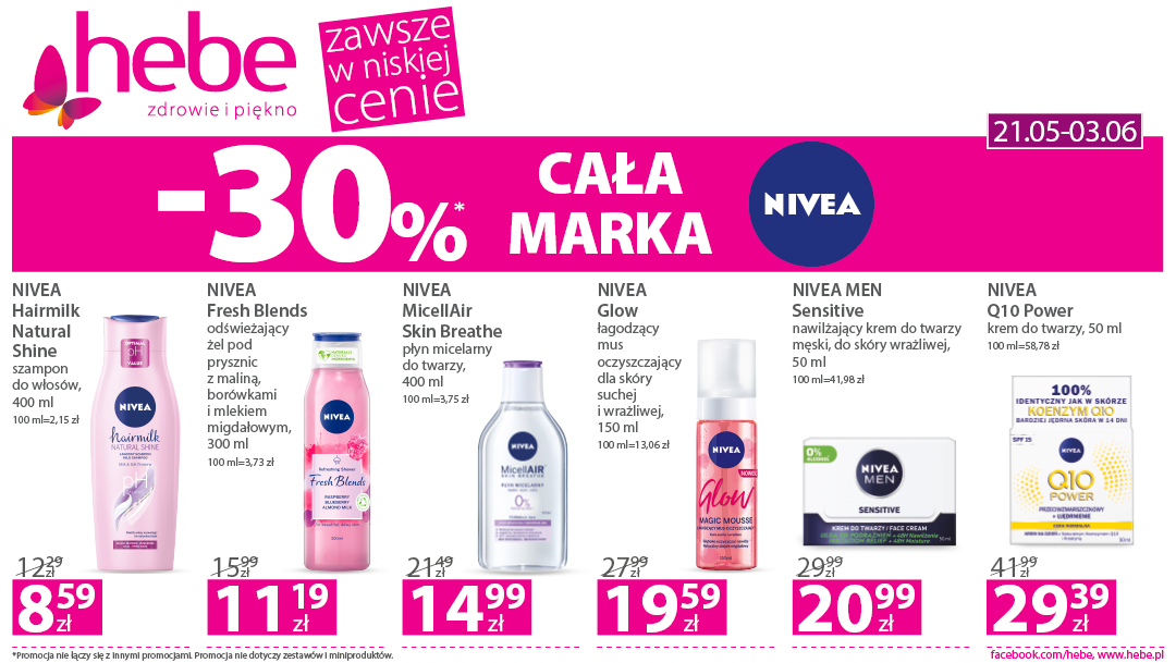 CAŁA MARKA NIVEA -30% w Hebe CAŁA MARKA NIVEA -30% w Hebe