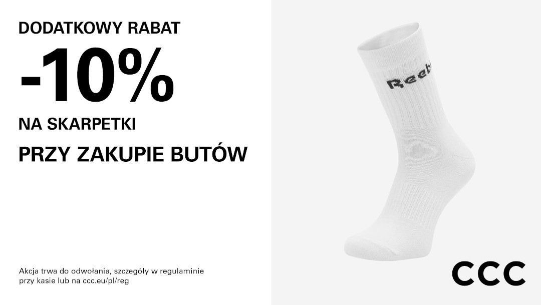 10% rabatu na skarpetki przy zakupie butów!