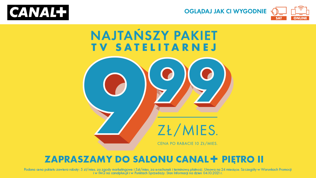 Najtańszy pakiet telewizji satelitarnej w CANAL+ Najtańszy pakiet telewizji satelitarnej w CANAL+