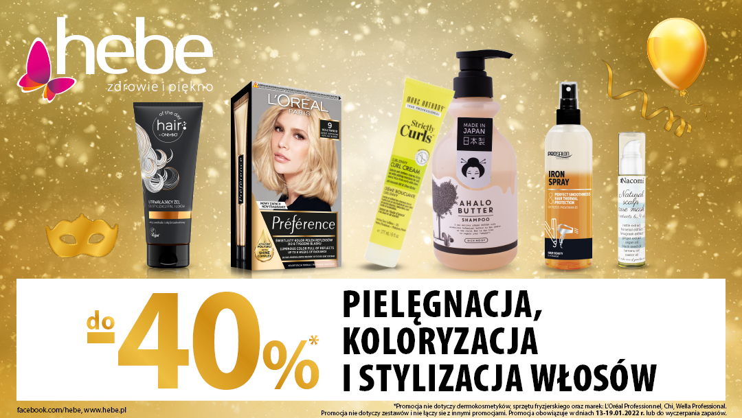 KARNAWAŁ PROMOCJI: PIELEGNACJA, KOLORYZACJA I STYLIZACJA WŁOSÓW DO 40% TANIEJ KARNAWAŁ PROMOCJI: PIELEGNACJA, KOLORYZACJA I STYLIZACJA WŁOSÓW DO 40% TANIEJ