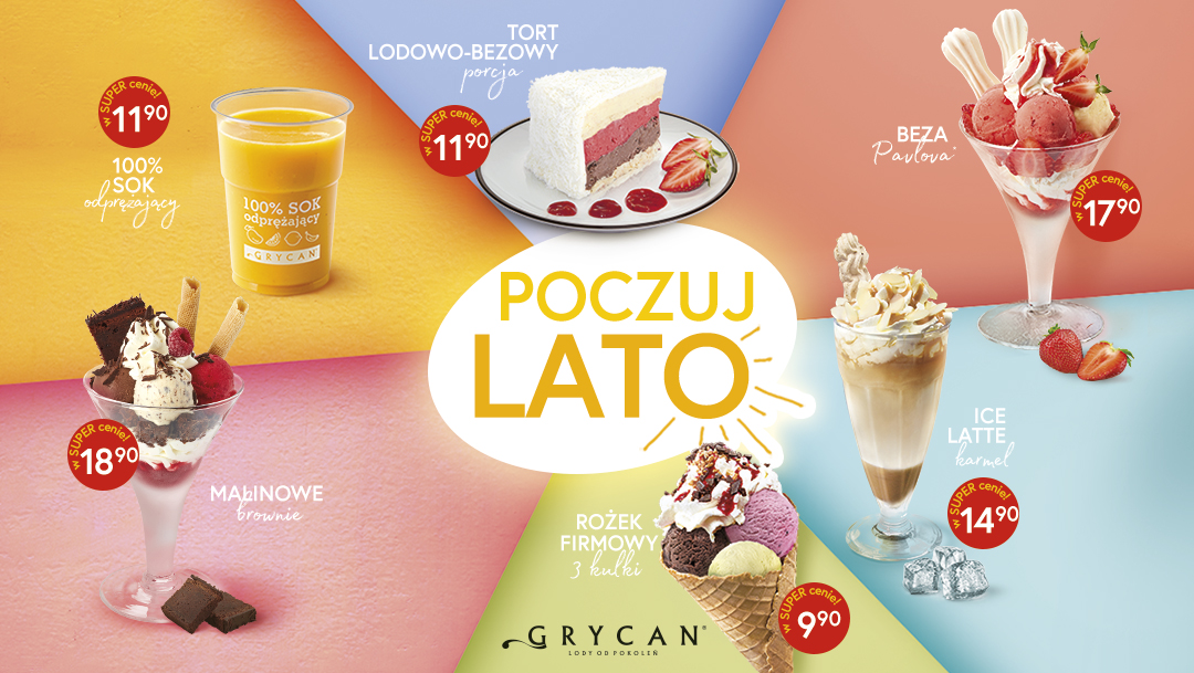 Poczuj lato w lodziarnio-kawiarniach Grycan! Poczuj lato w lodziarnio-kawiarniach Grycan!