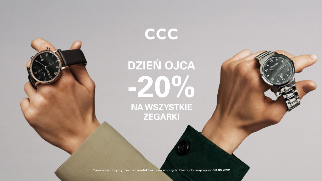 Zegarki 20% taniej w CCC! Zegarki 20% taniej w CCC!