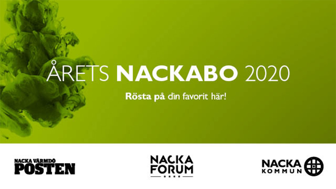 Nacka Forum presenterar stolt Årets Nackabo 2020 Nacka Forum presenterar stolt Årets Nackabo 2020