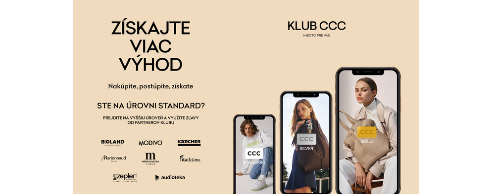 LEN V KLUBE CCC TRI ÚROVNE ČLENSTVA, TRI BALÍKY ZLIAV! LEN V KLUBE CCC TRI ÚROVNE ČLENSTVA, TRI BALÍKY ZLIAV!
