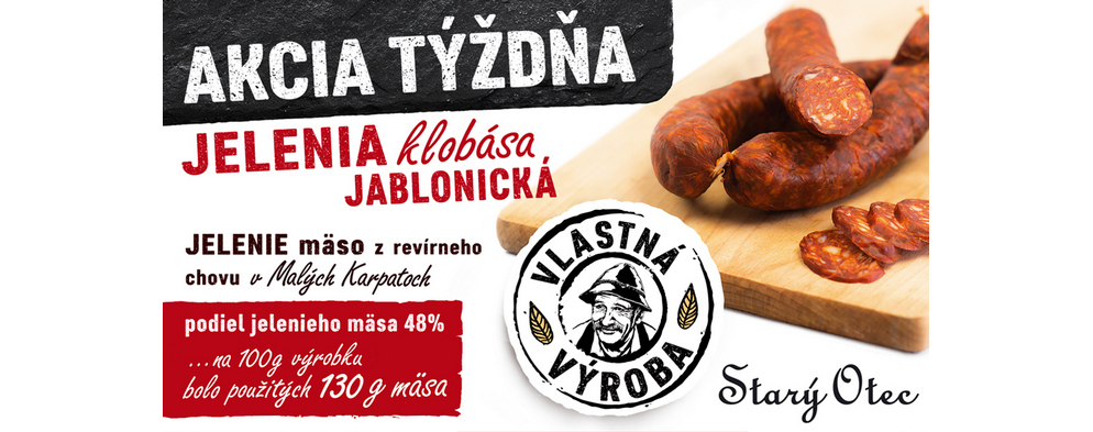 Jelenia klobása v akciovej cene Jelenia klobása v akciovej cene