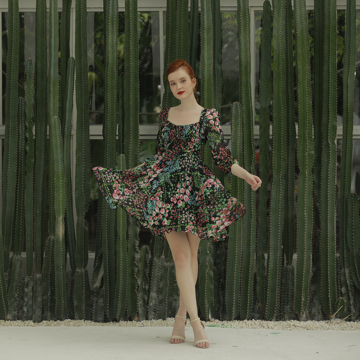 green emerald velvet dress Kenzie Mini Dress Green main image 0