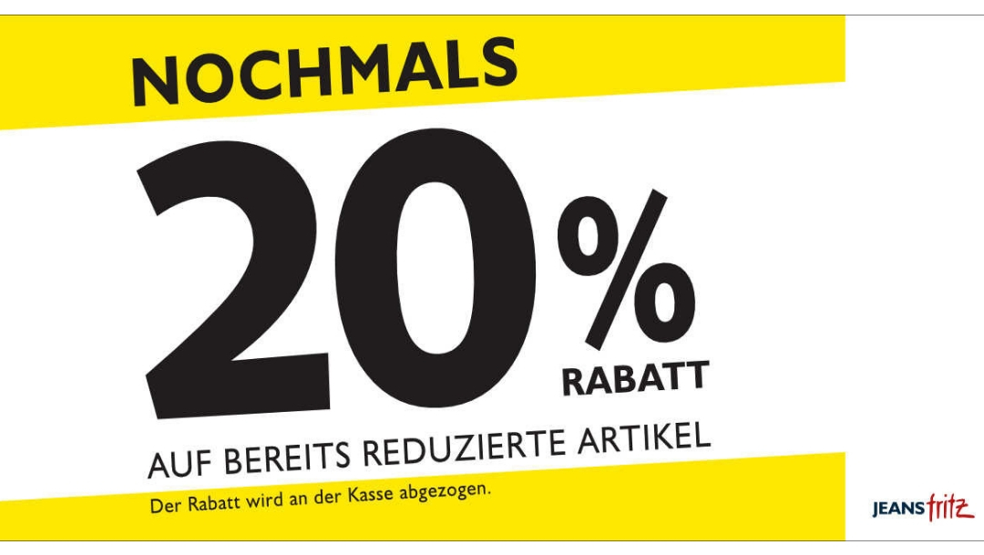 20% auf SALE bei Jeans Fritz 20% auf SALE bei Jeans Fritz