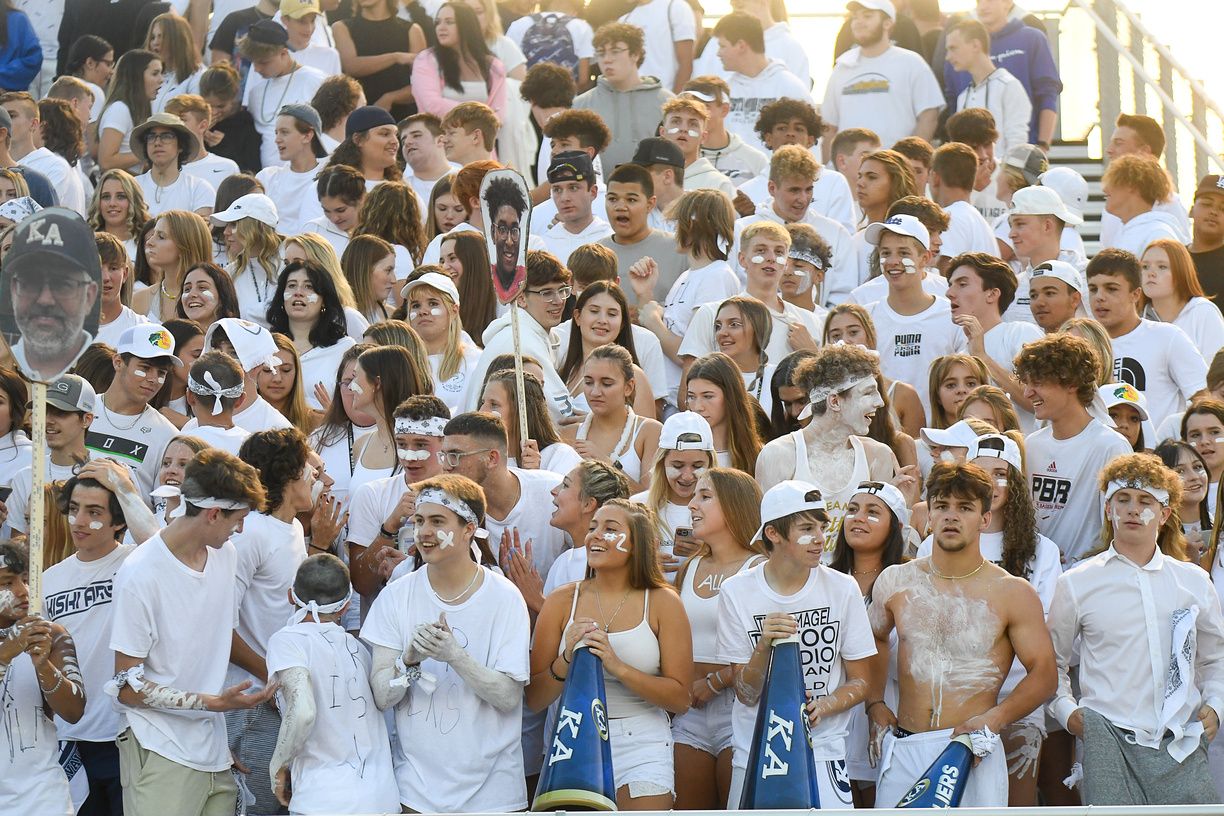 The Kiski Area student section cheered the Cavaliers to a victory over Franklin Regional last week. (Photo by www.westernpasports.com)
