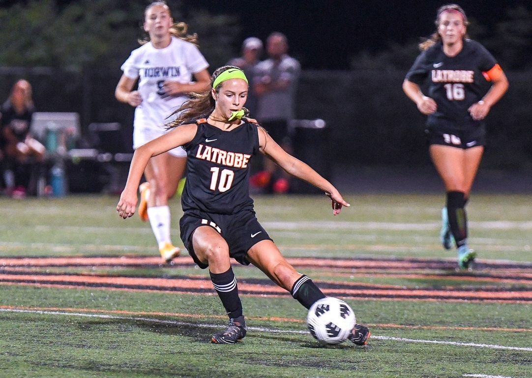 Freshman Robin Reilly scored the first goal for Greater Latrobe on Tuesday. (Photo by www.westernpasports.com)