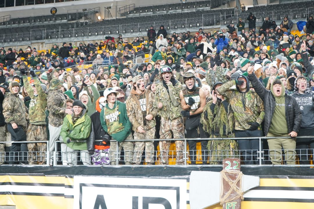 The Penn-Trafford Warrior Army student section during the WPIAL championship game at Heinz Field.