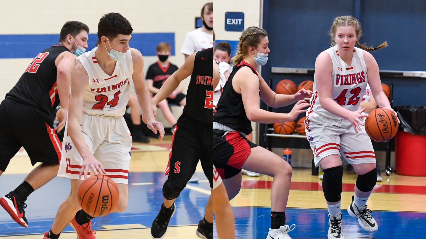 Aiden Wisnewski and Tiffany Zelmore look to guide Mount Pleasant's basketball teams to the WPIAL playoffs this year. (Photos by www.westernpasports.com)