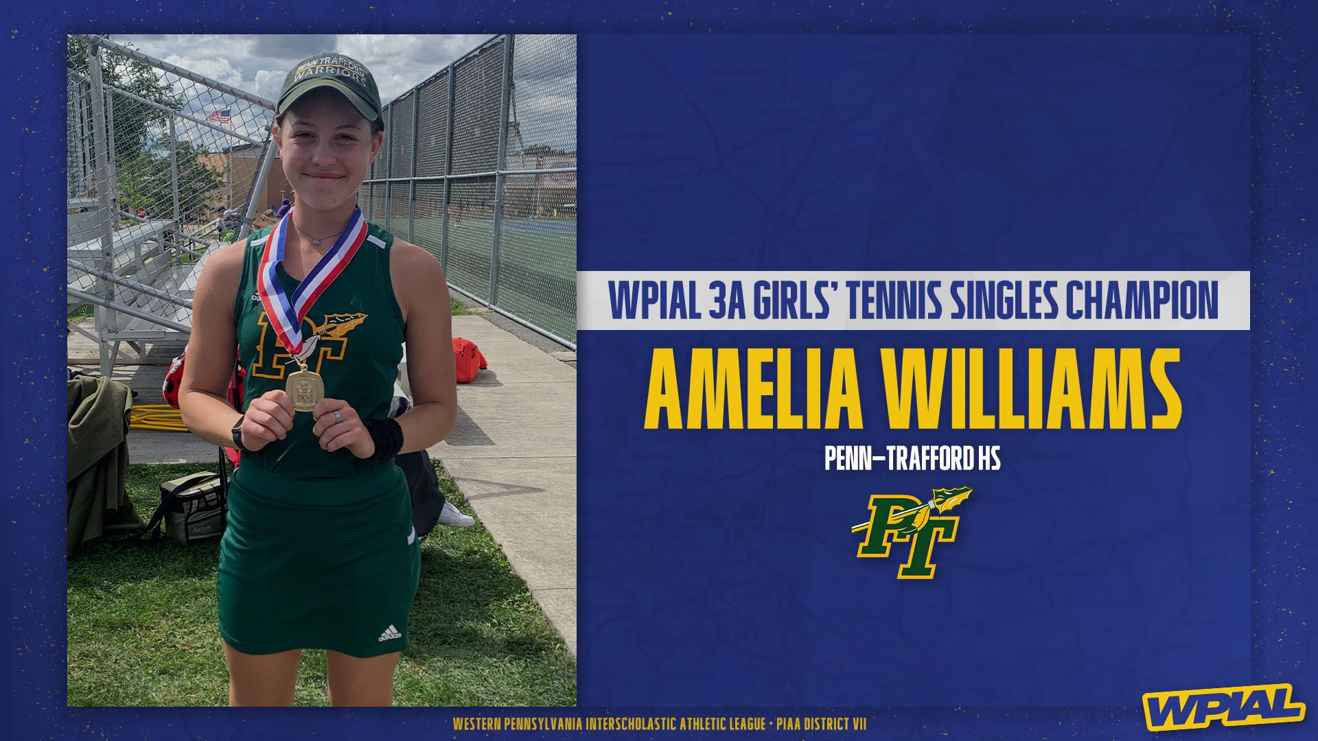By winning the WPIAL title, Amelia Williams qualified for the PIAA Class AAA Championship in November. (Photo @wpial7)
