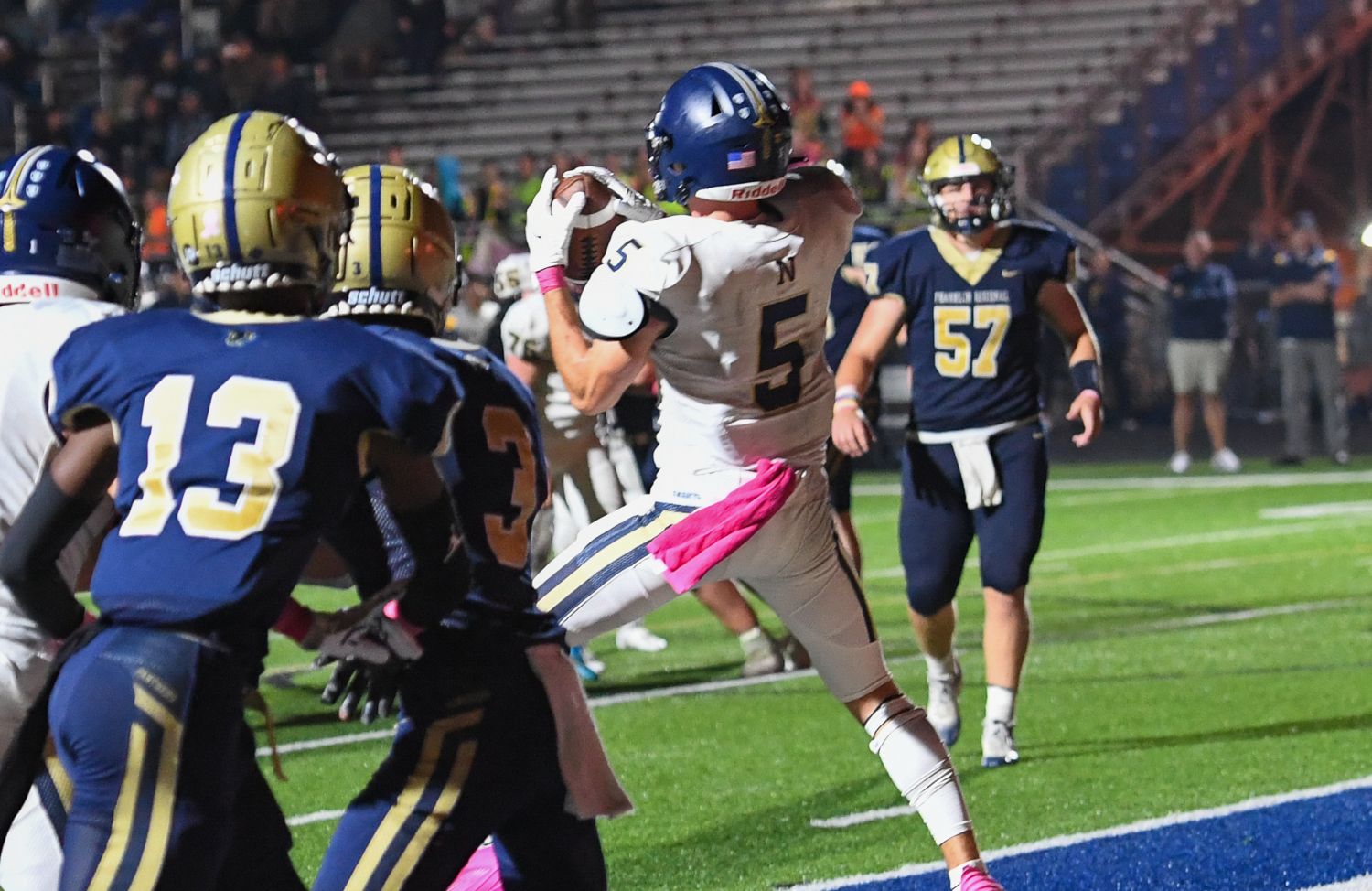 Norwin's Luke Denny hauled in 11 touchdown passes for Norwin in 2023. (Photo by www.westernpasports.com)