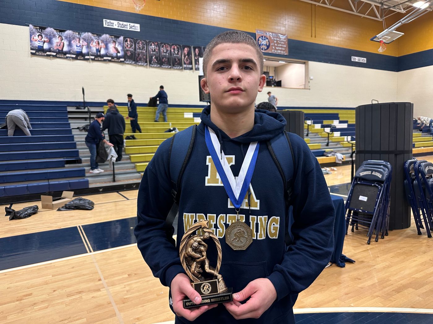 Kiski Area's Mario Hutcherson registered six pins to win Outstanding Wrestler of the 2024 Junior High Southwest Regional Tournament.