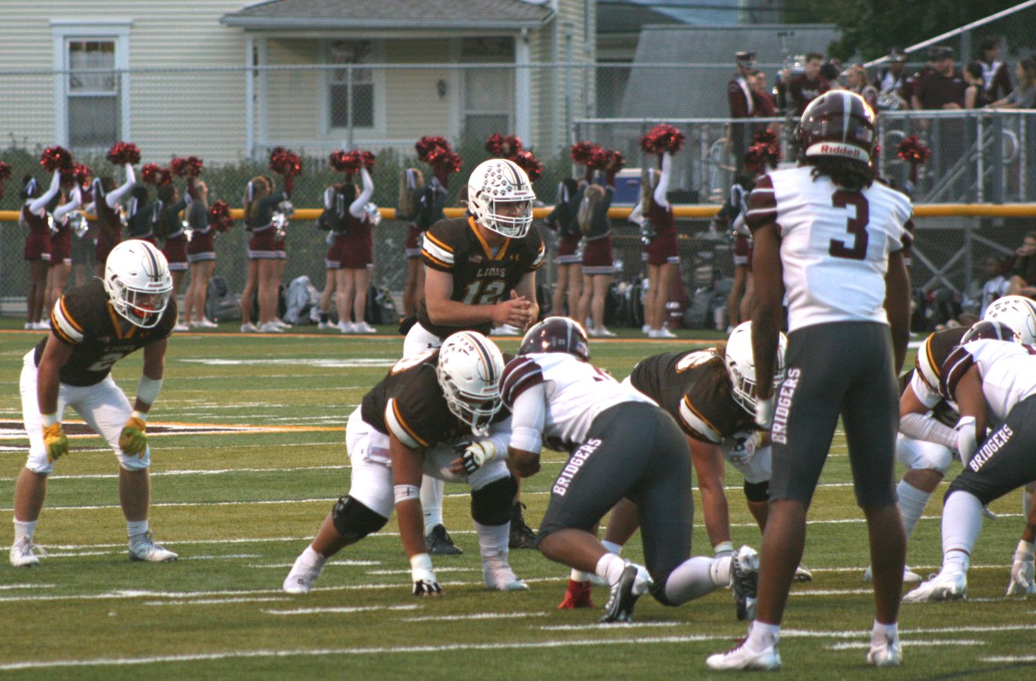 Peyton Chismar and Greensburg Salem fell to Ambridge in a non-conference game at Offutt Field. (Photo by Sean Delaney)