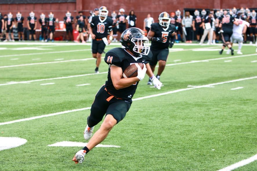 Southmoreland's Isaac Trout caught 41 passes for 381 yards and three touchdowns for Waynesburg this season.