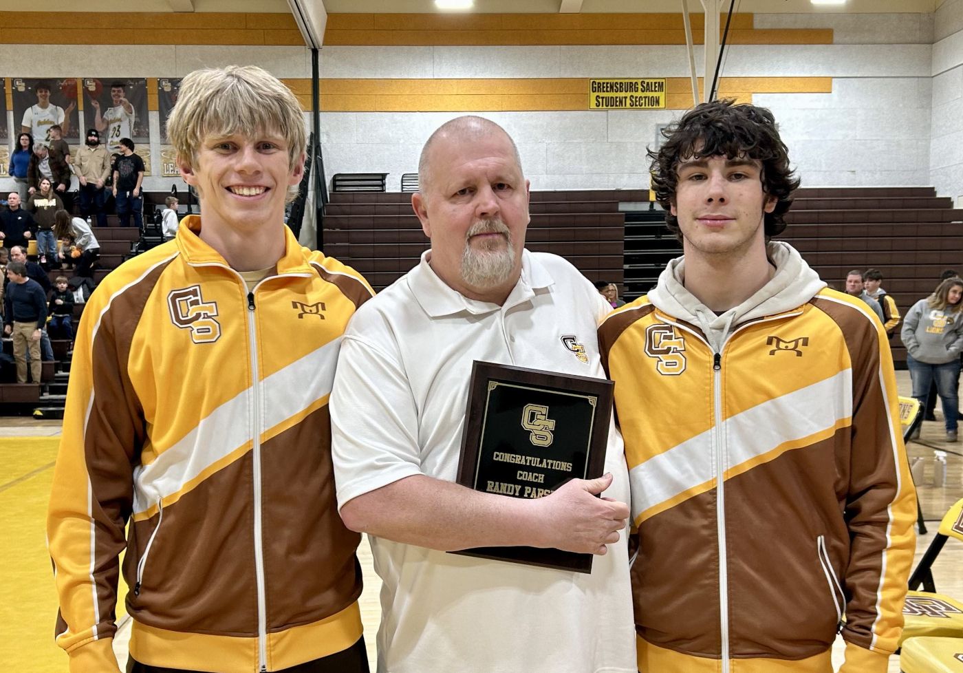 Greensburg Salem coach Randy Parsley was recognized Wednesday night for his 40 years of coaching the Golden Lions.