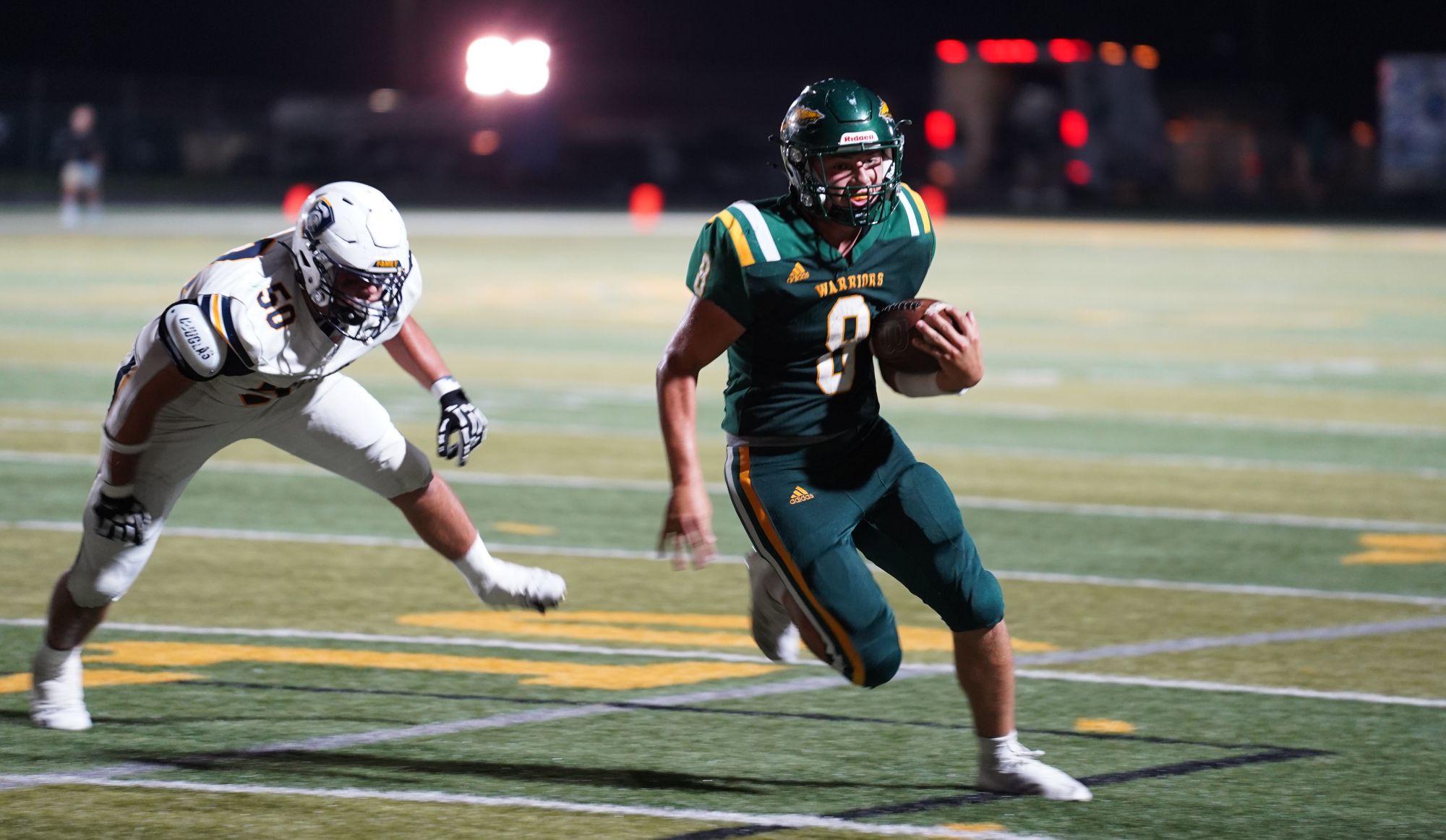 Penn-Trafford's Ben Grabowski ran for 188 yards and three touchdowns in the Warriors win over Norwin. (Photo by Sean Delaney)