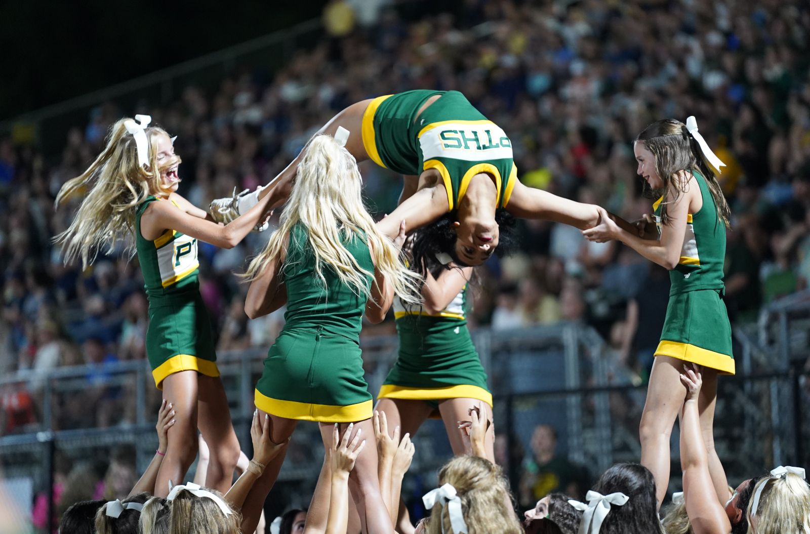 The Penn-Trafford Warriors cheerleaders. (Photo by Sean Delaney)