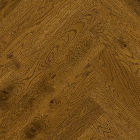Antique Stained Oak Herringbone Rustic Engineered Parquet Click Block