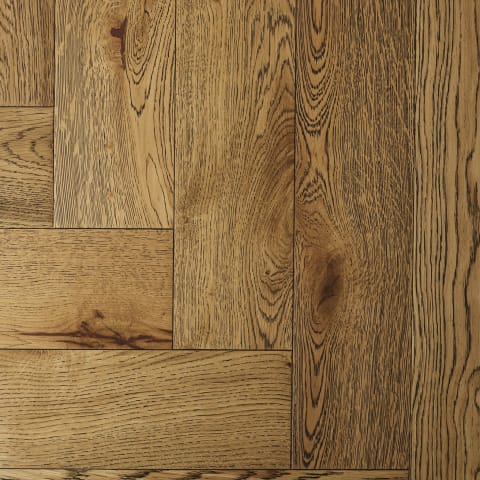Rustic Oak Oiled Black Washed Herringbone Engineered Parquet Block