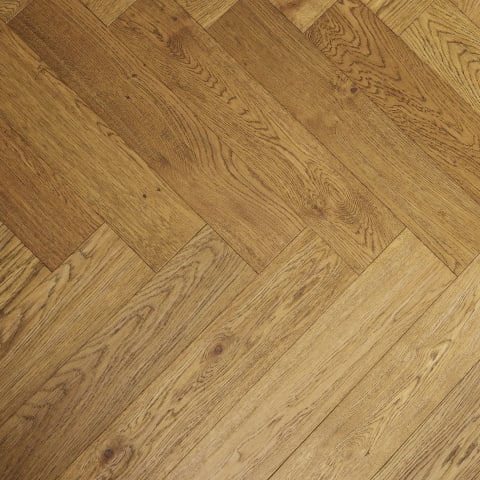 Antique Rustic Oak Oiled Hand-scraped Herringbone Engineered Parquet Block