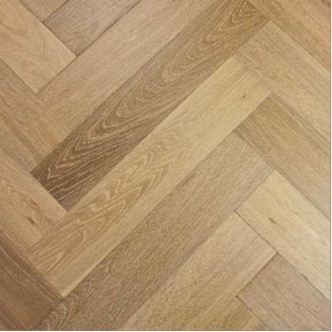 Smoked Natural Oak UV-Oiled Herringbone Engineered Parquet Block