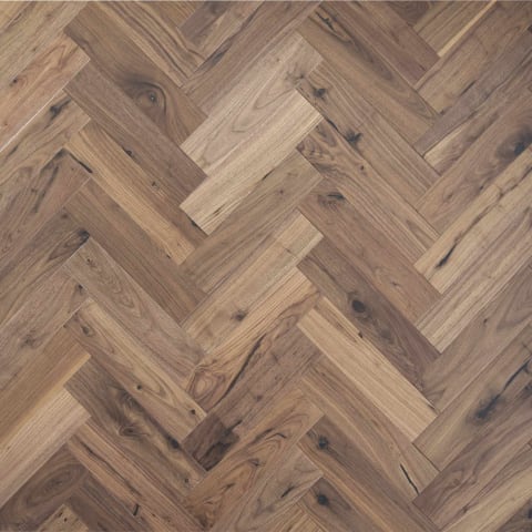 American Black Walnut UV Oiled Engineered Parquet Herringbone