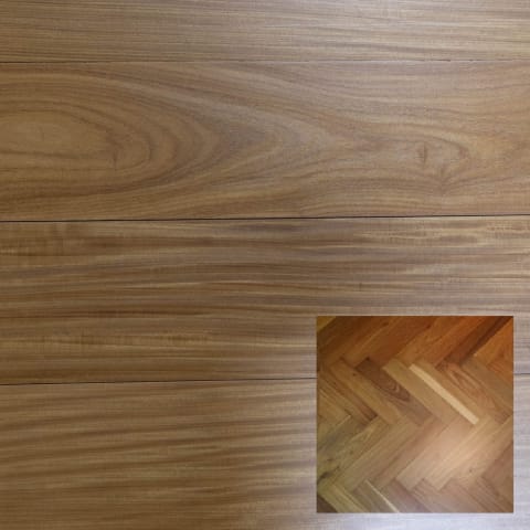 Afrormosia Prime 500mm Parquet Block - Herringbone