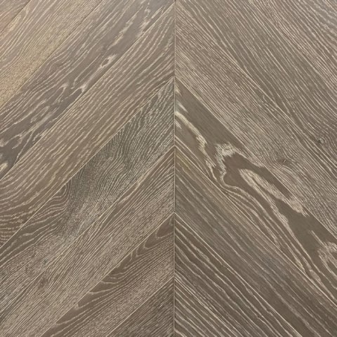 Treviso Stained Oak Brushed UV Oiled Chevron Parquet Flooring
