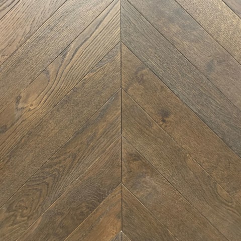 Messina Stained Oak Brushed UV Oiled Chevron Parquet Flooring